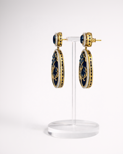 Regal Blue Sabyasachi Dangle Earrings-G351100
