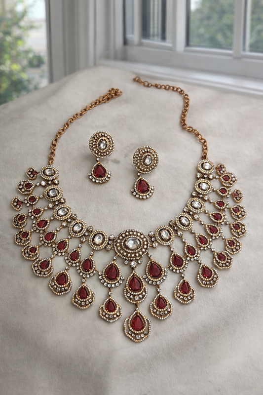 Rubnaa Bridal Diamond Necklace Set