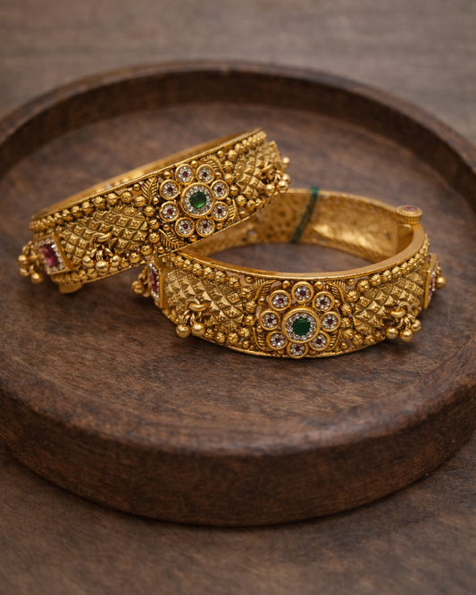 Gold Look Heritage Bangles(Set of 2)