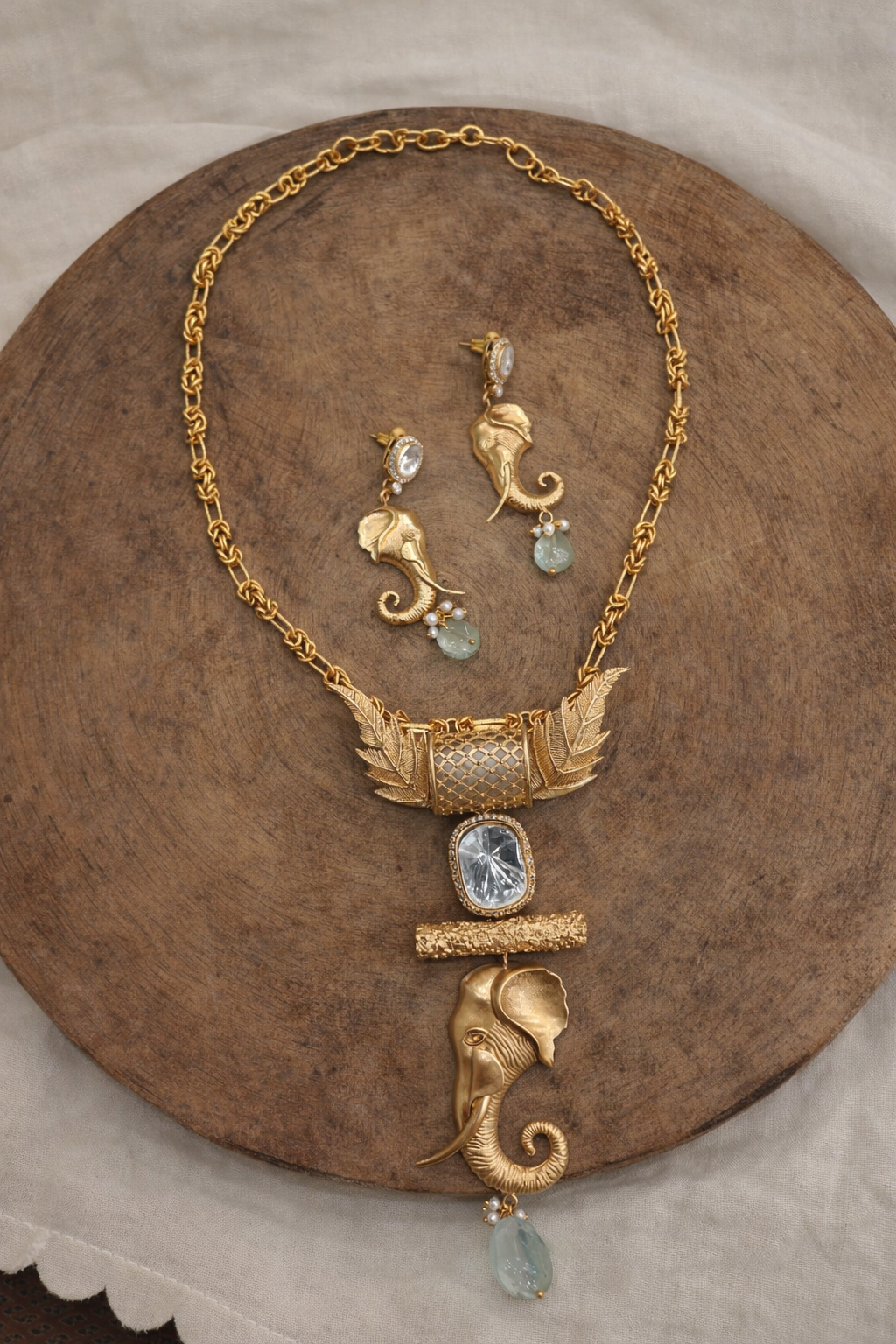 Elephant Motif Gold Plated Necklace