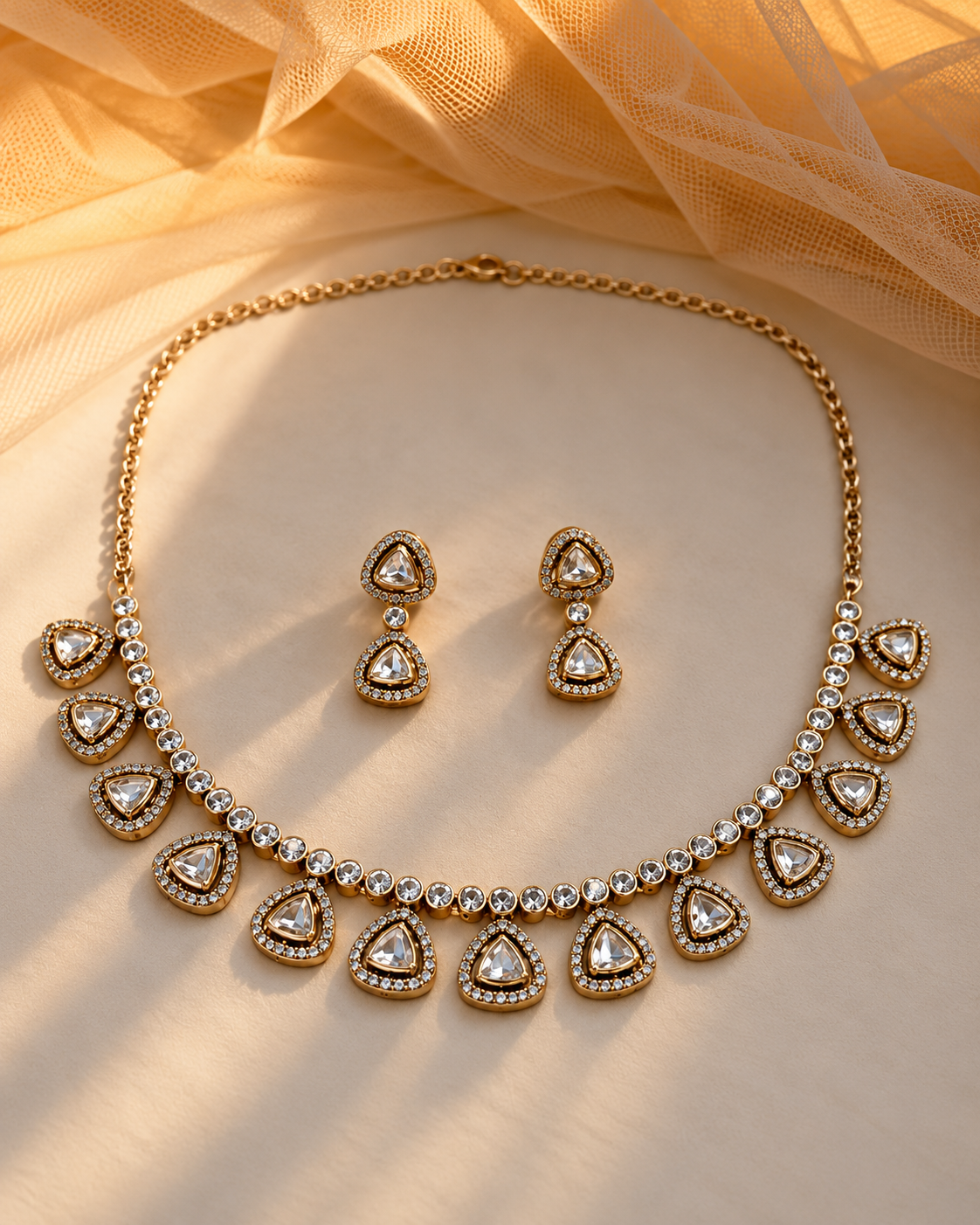 Moissanite Choker Necklace Set-NK2300