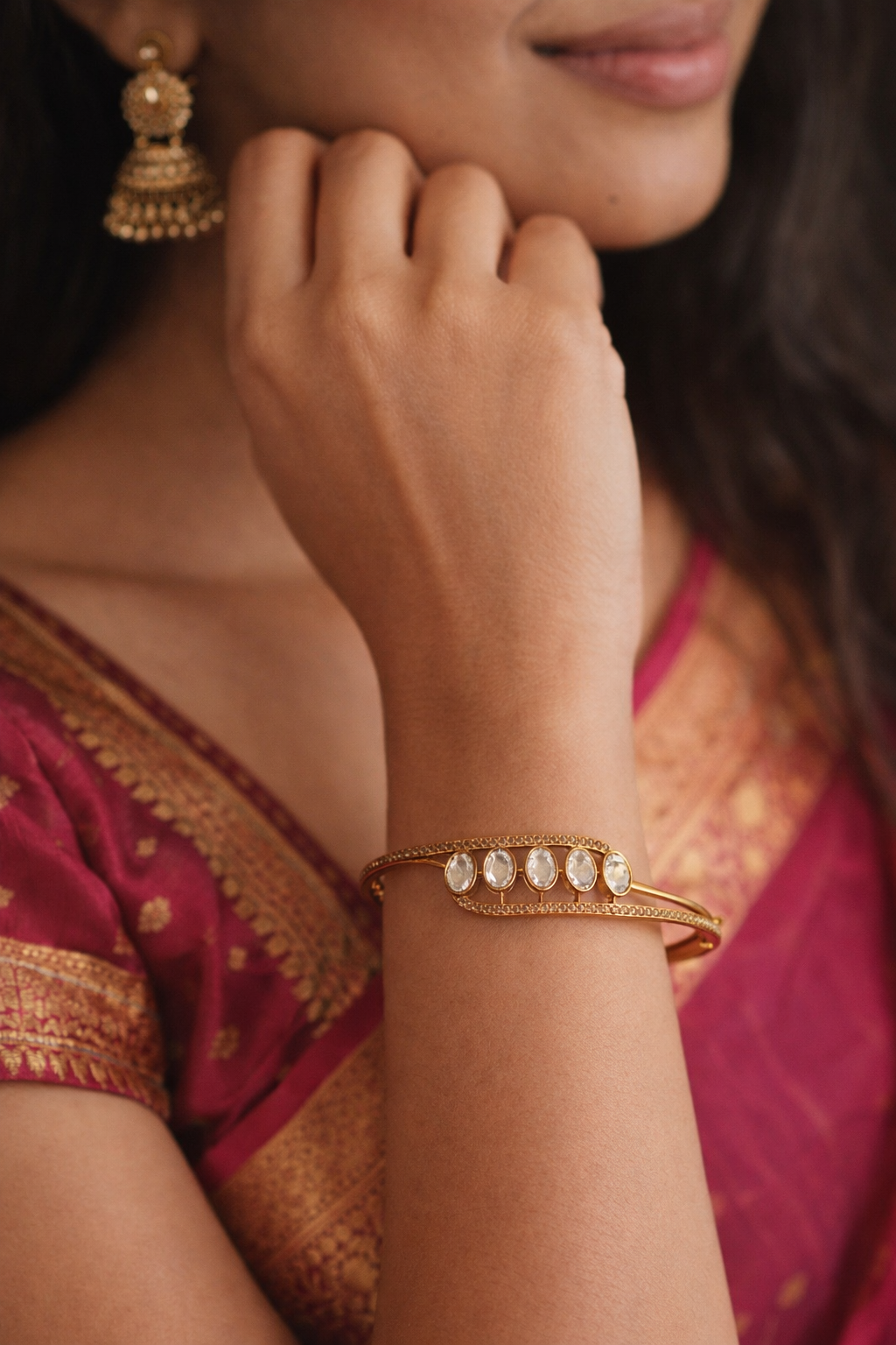 Delicate Moissanite Cuff/kada (Copy)