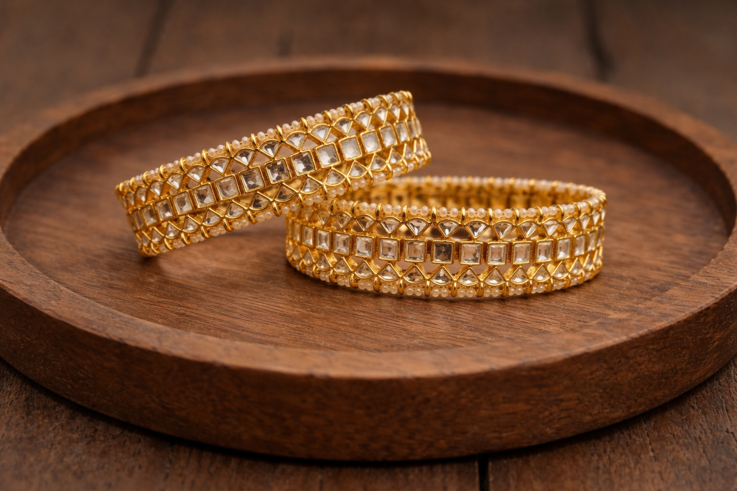 Jadav Kundan Heritage Bangles(Set of 2)