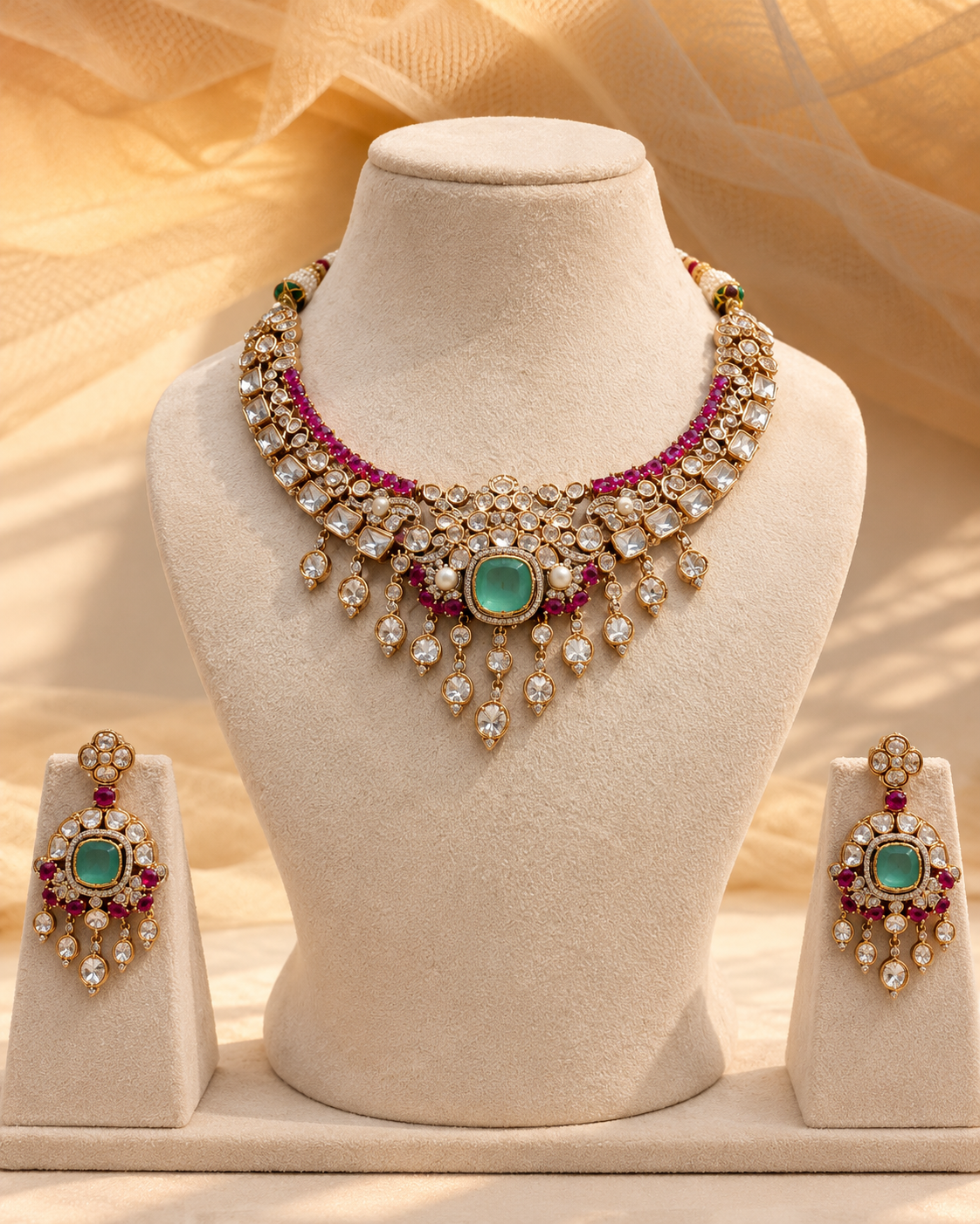 Moissanite Chokers Necklace Set-NK2297
