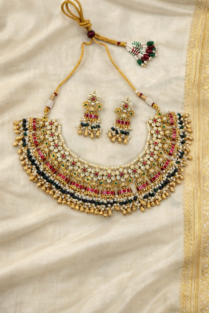 Royal Jadau Pachi Kundan Choker Necklace Set