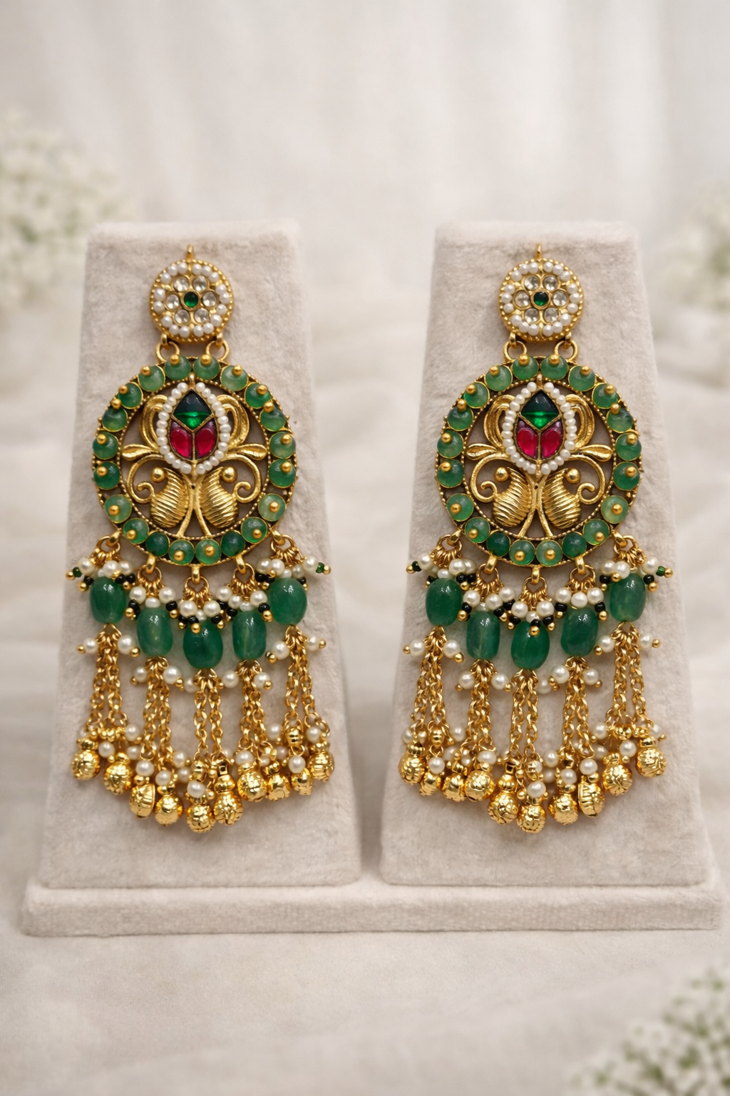 Regal Rajwadi Kundan & Meenakari Choker Set with Pearl Drops-G358500