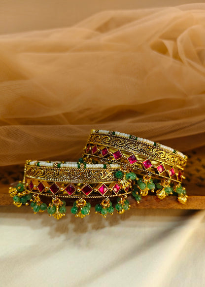Pachhi Kundan Jadau Bangles(Set of 2)-G7511800