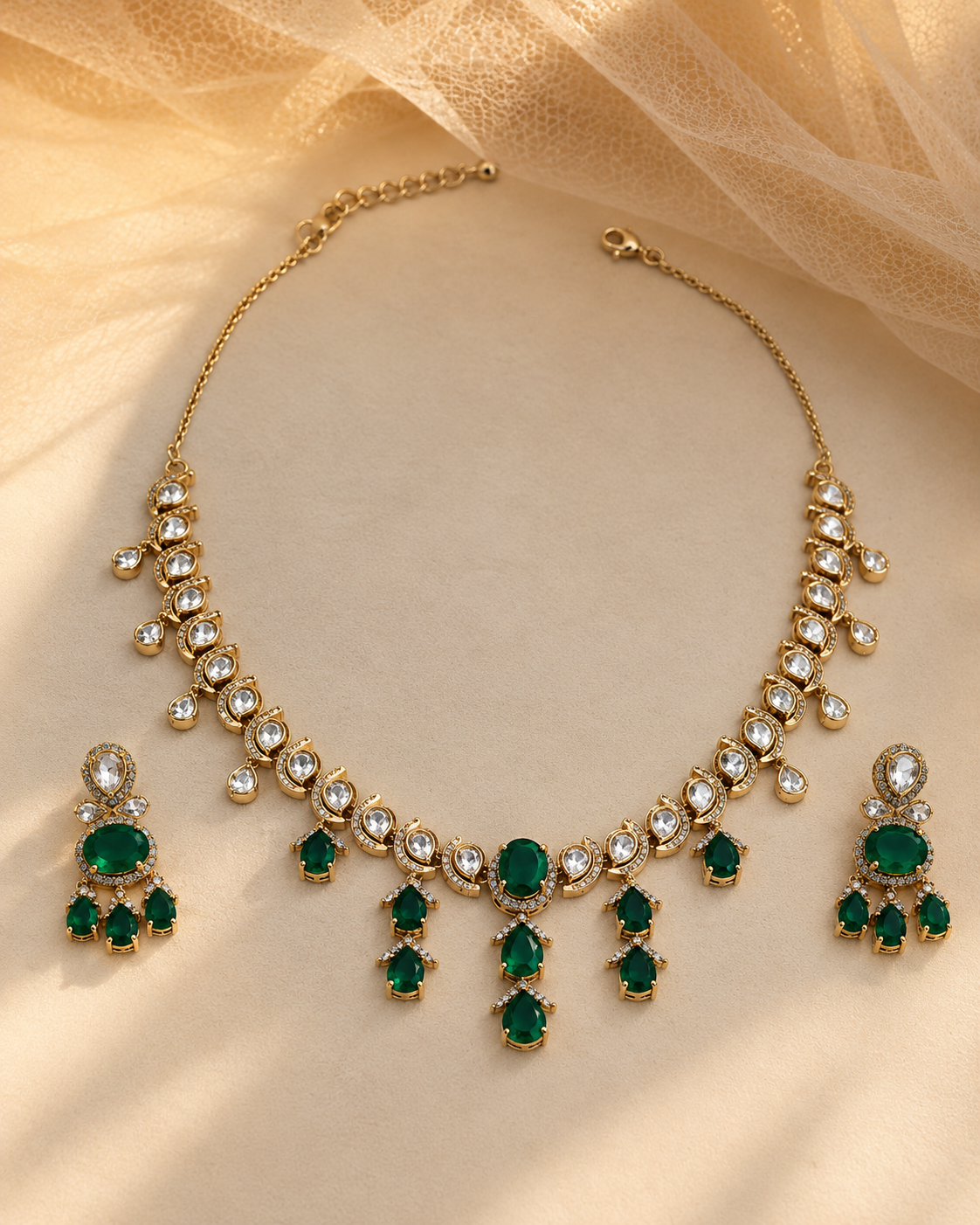 Moissanite Choker Necklace Set-NK2329