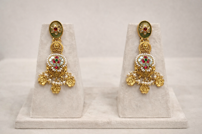 Handcrafted Luxury Kundan Polki Jewellery Set - Perfect for Weddings