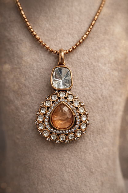 Mossonite Pink Pendant set