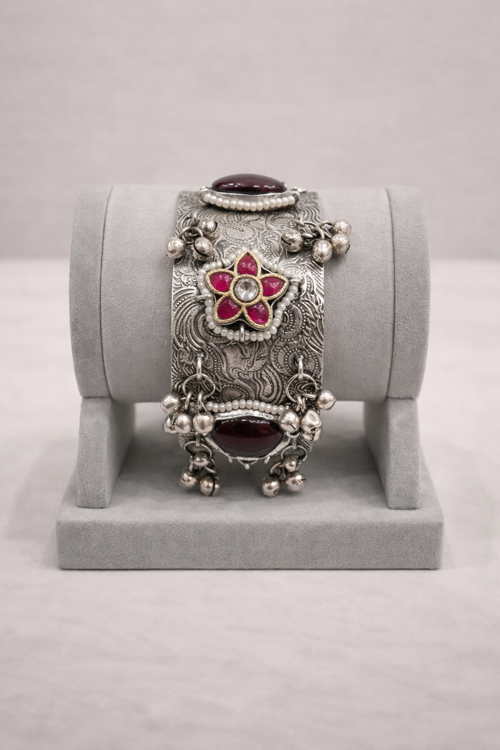 Oxidized Silver Bangles Kada/Cuff-G351400