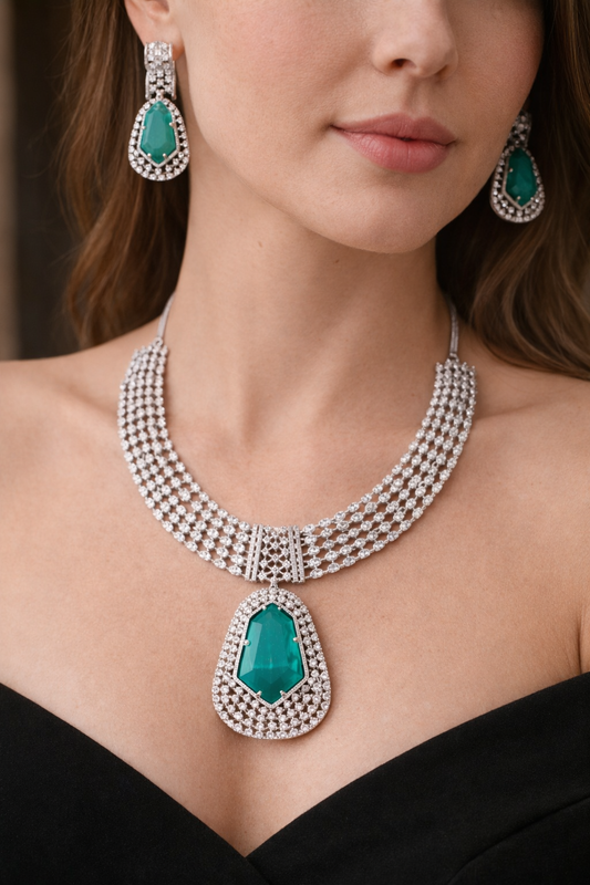American Diamond & Zircon Necklace Set