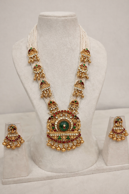 Signature Emerald Chandrika Long Necklace set