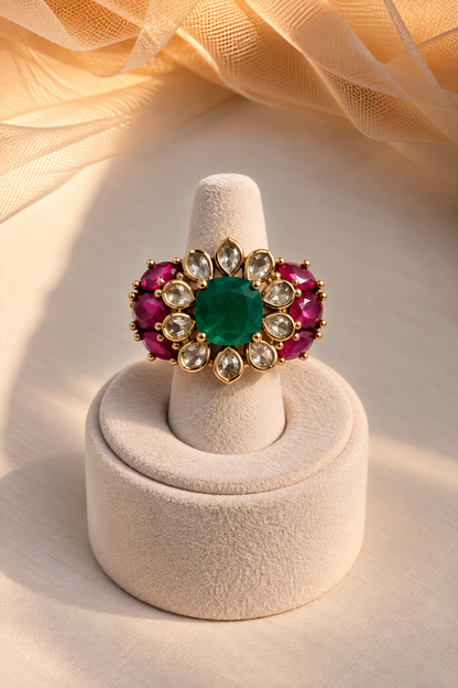 Emrald Moissanite Ring-02137