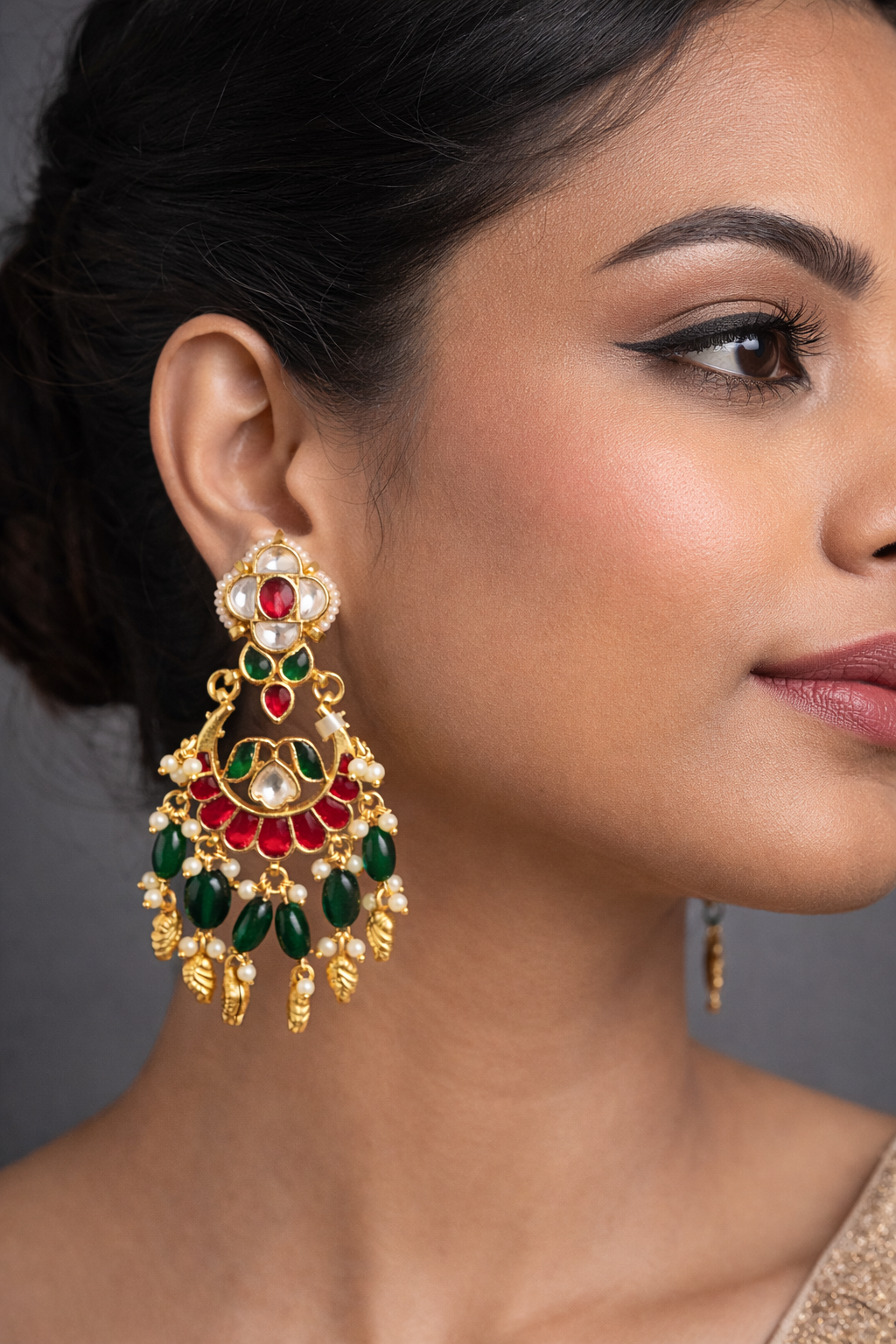 Heritage Jadau Chandbali Earrings-G352100