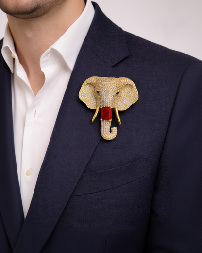Elephant Rubby Brooch-G351500