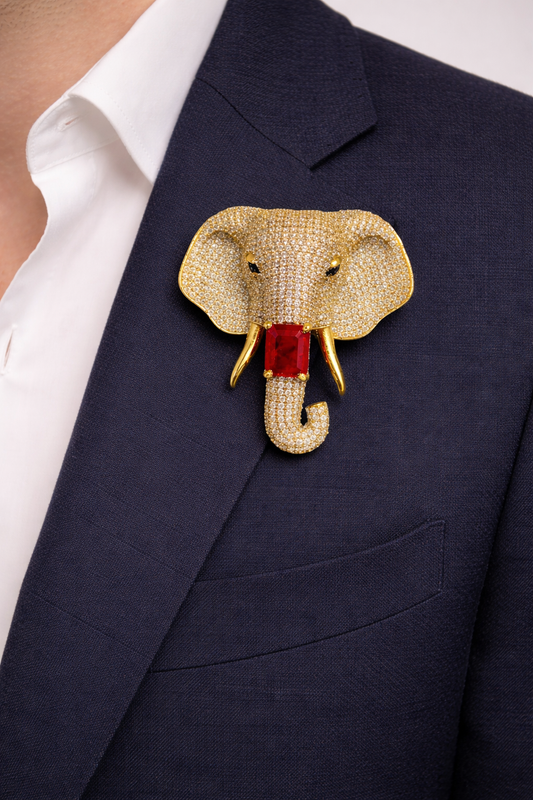 Elephant Rubby Brooch-G351500