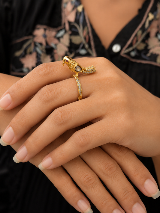 Parrot Adjustable Cocktail Ring-G11700