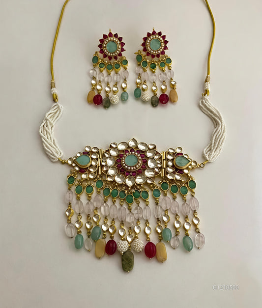 The Rajnartana Pachi Kundan Choker Set-G359800