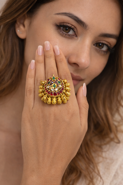 Jadau Gunghroo Heritage ring