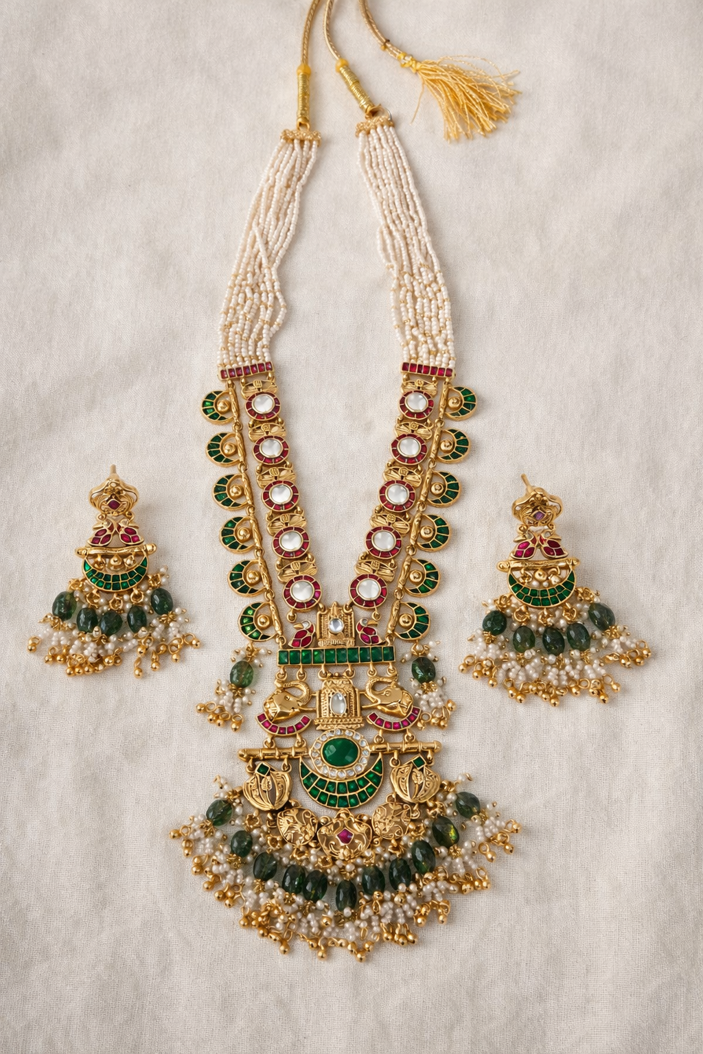 Maharani Real Jadav Heritage Long Necklace set