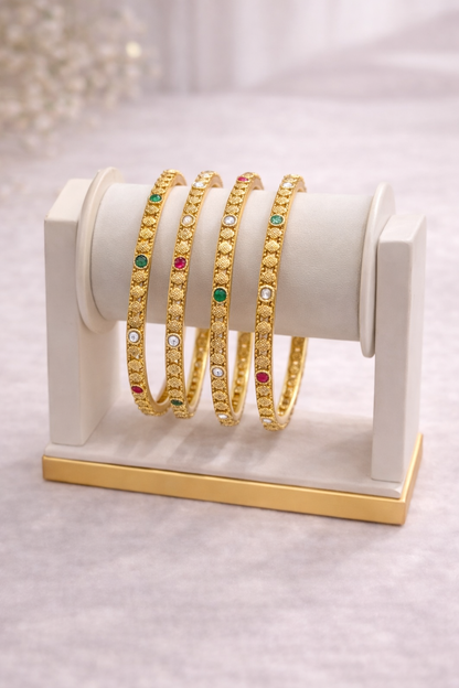 Antique Gold Polish Bangle Set