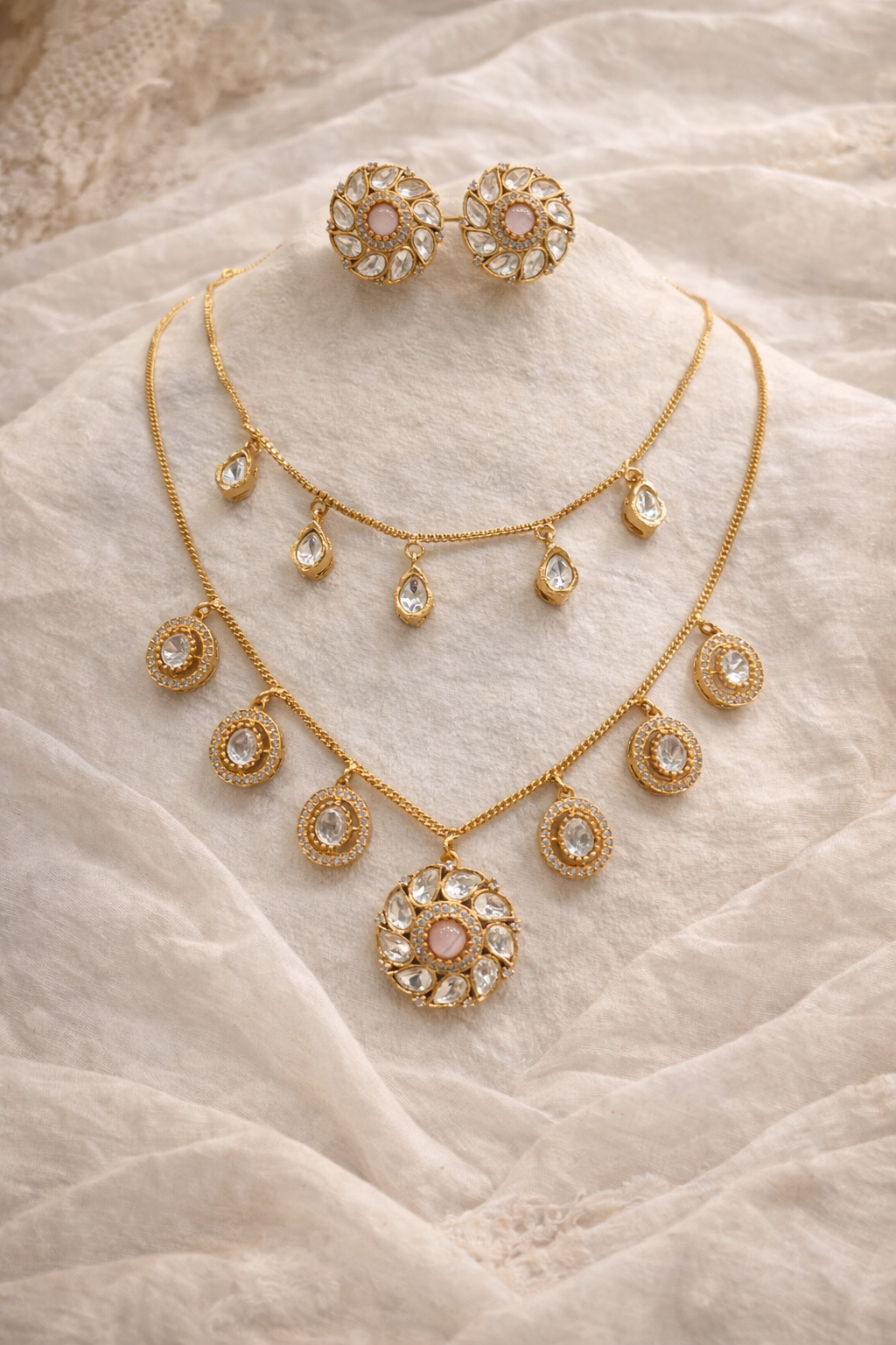 Gold-Plated Mossonite Necklace Set