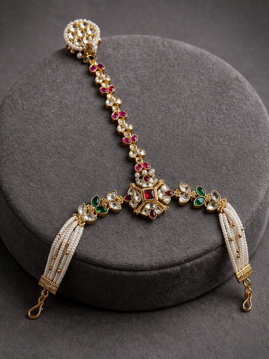 Heritage Kundan & Pearl Hand Harness (Hath phool)
