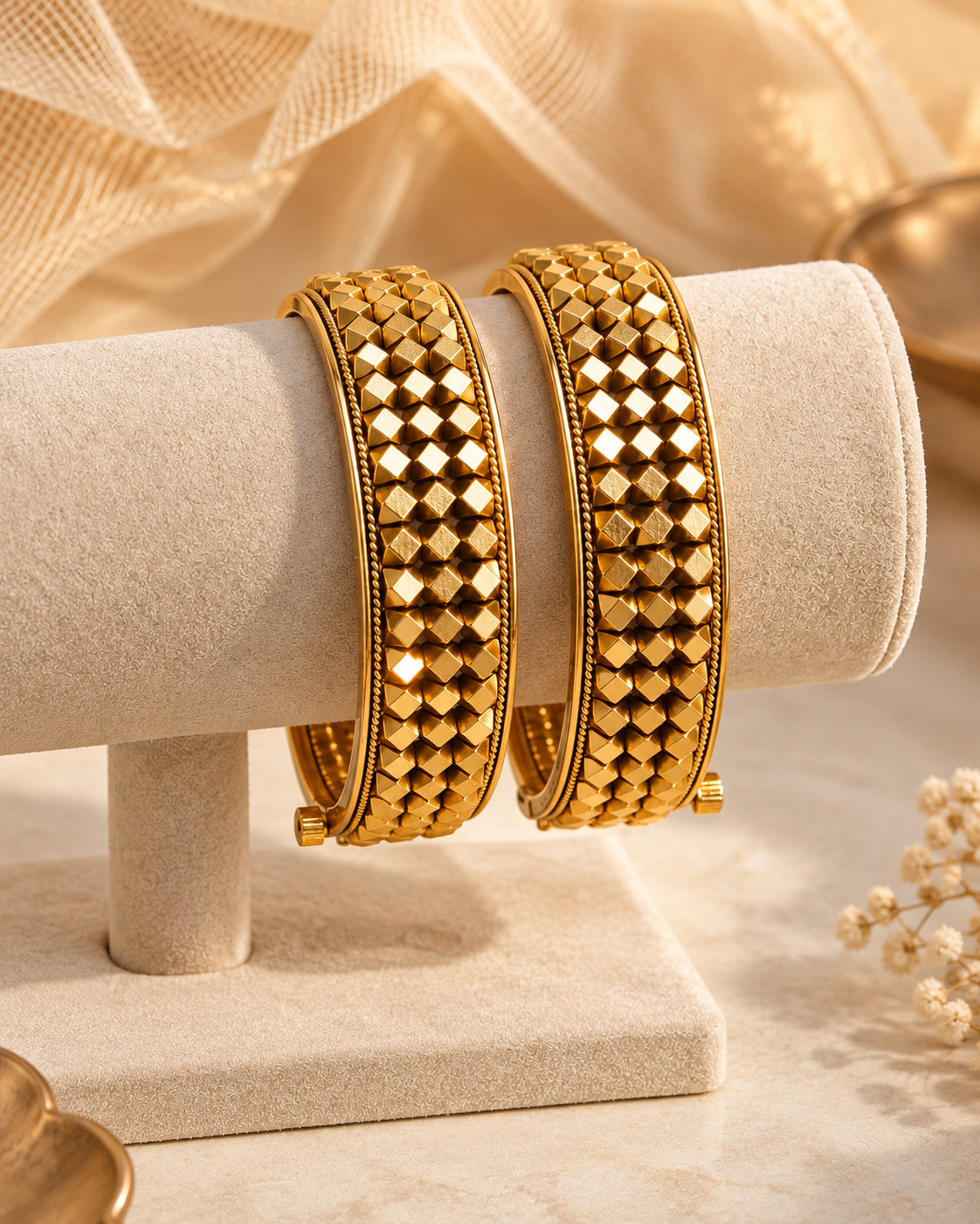 Gold plated Chandan Bangles(Set of 2)-