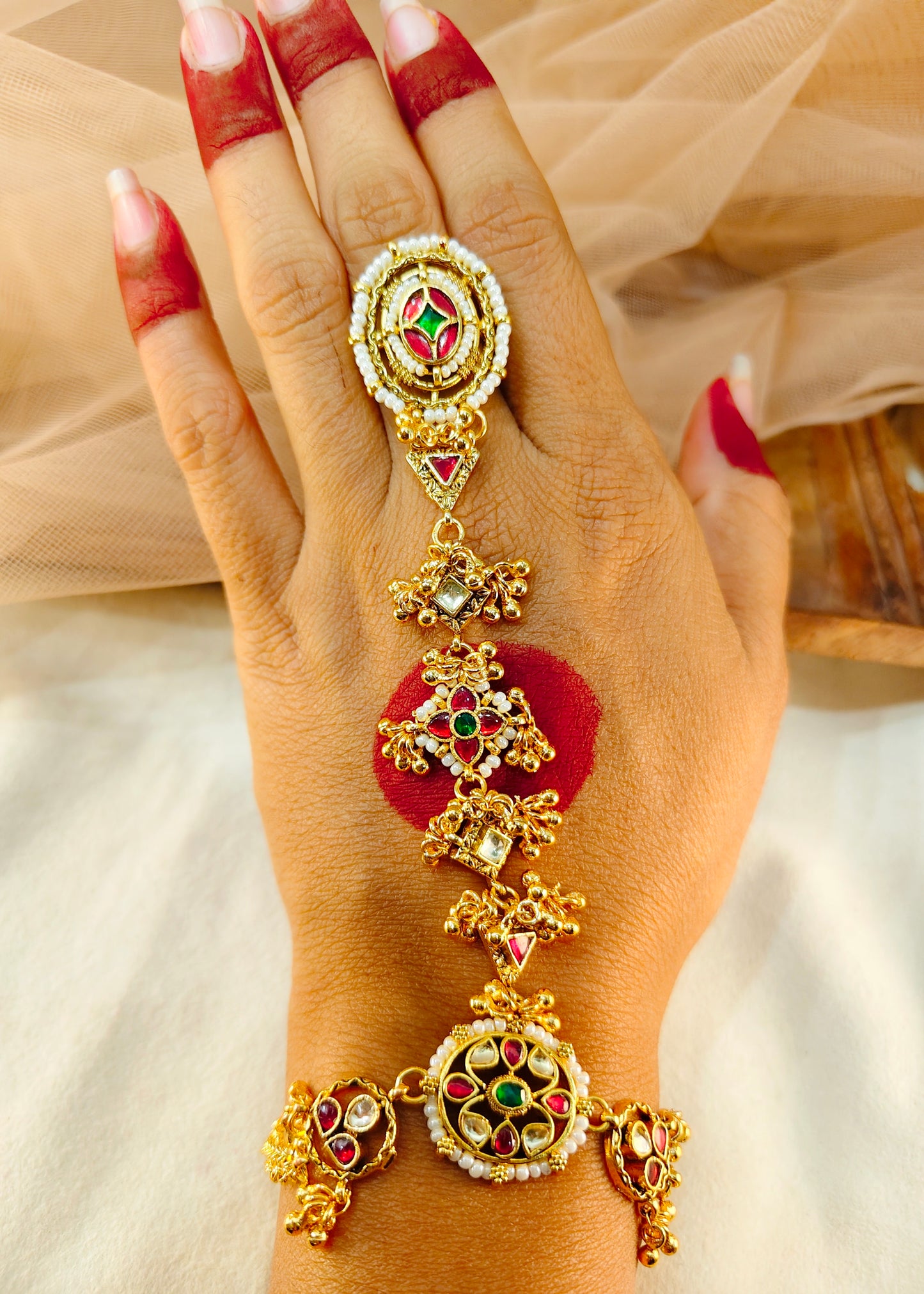 Jadau Kundan Hath phool/Hath Pocha(1-Ps)-G352300