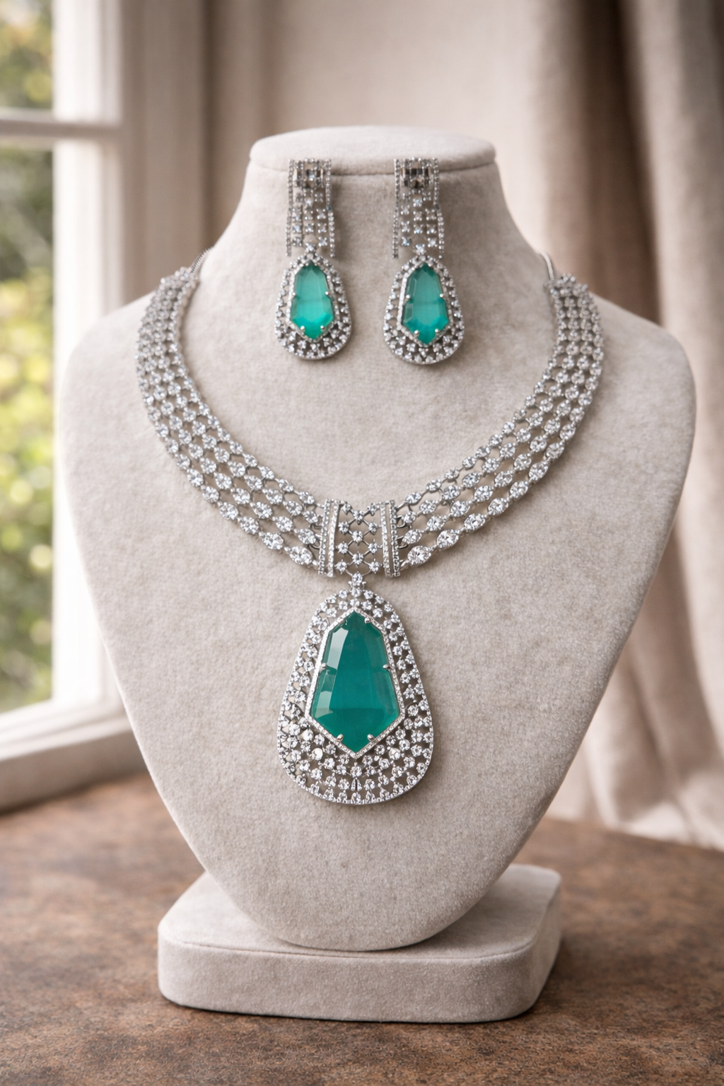 American Diamond & Zircon Necklace Set
