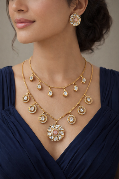 Gold-Plated Mossonite Necklace Set