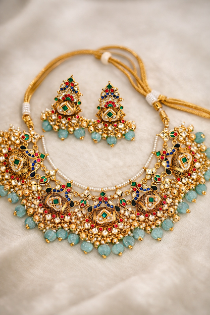 Heritage Kundan Polki Dodi Necklace Set