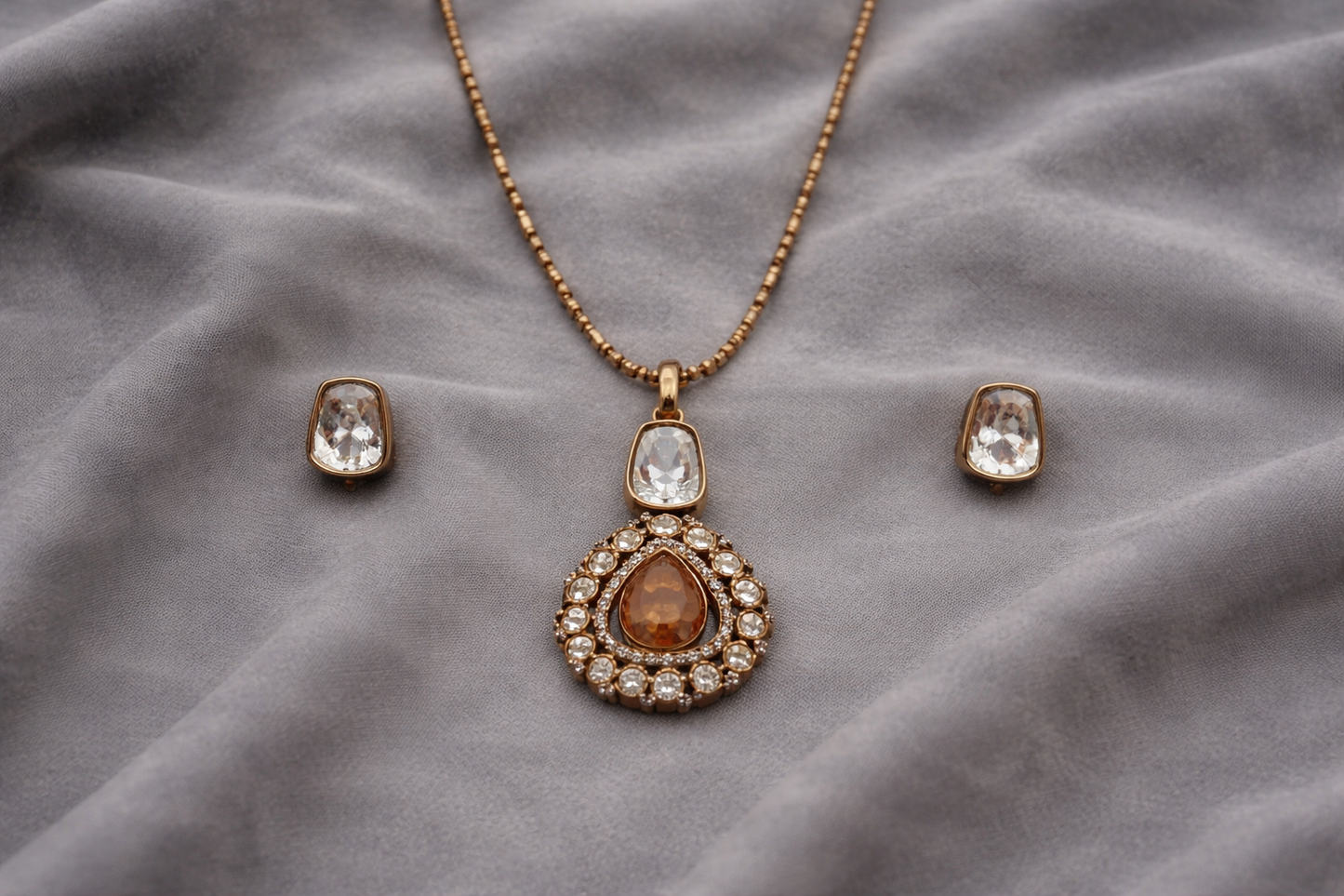 Mossonite Pink Pendant set