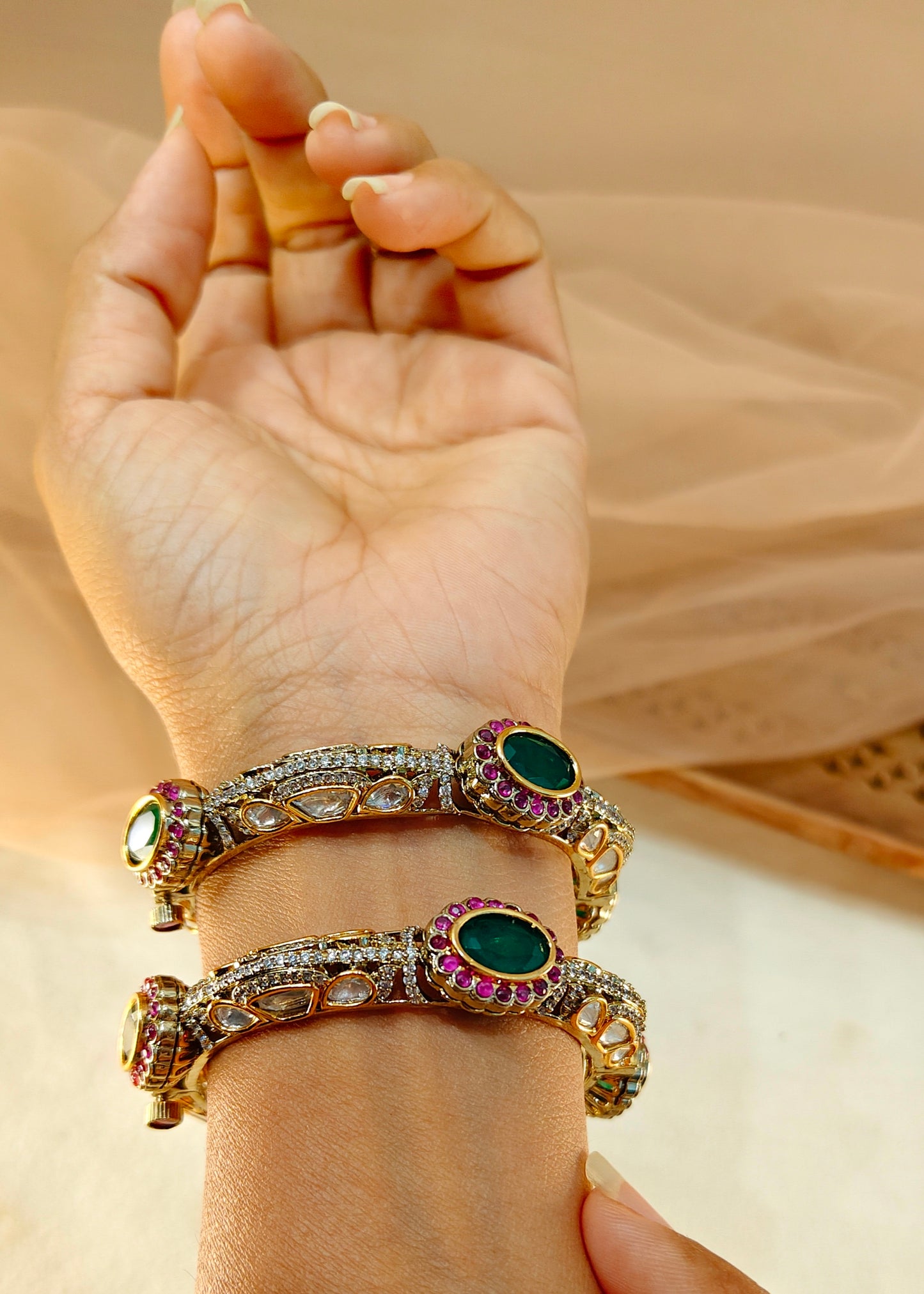 Moissanite Bangles(Set of 2)-G156800