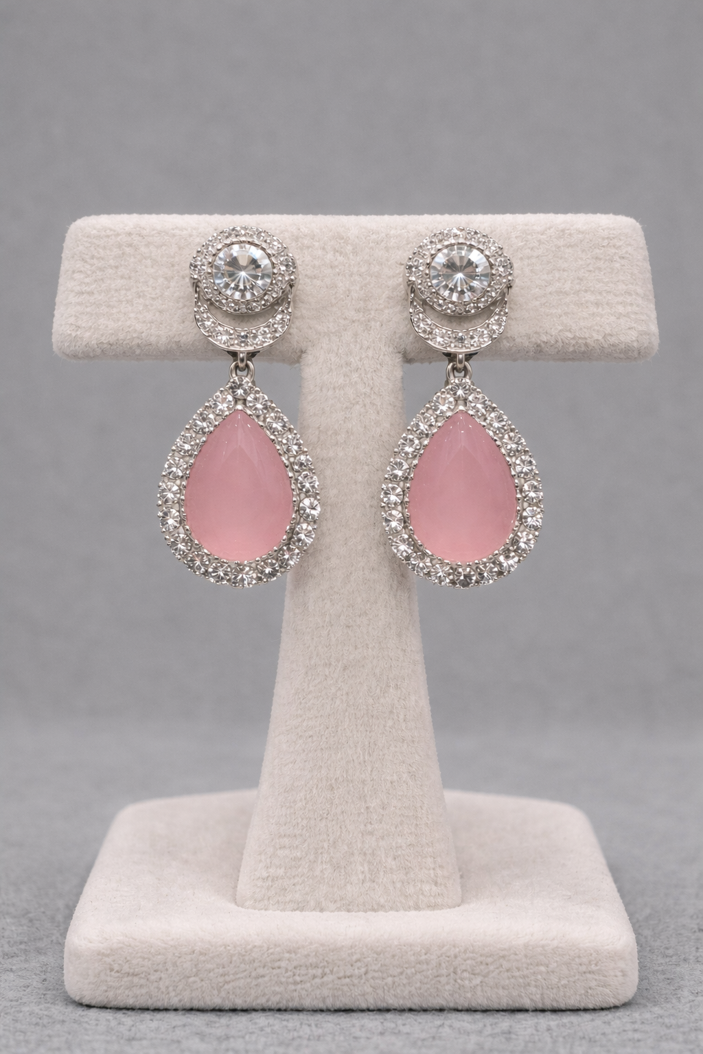 American Diamond Pink Stone Necklace Set