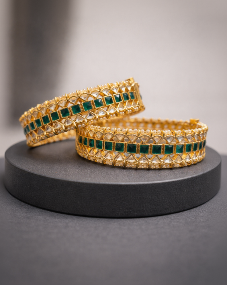 Jadav Kundan Heritage Bangles(Set of 2)-G355100