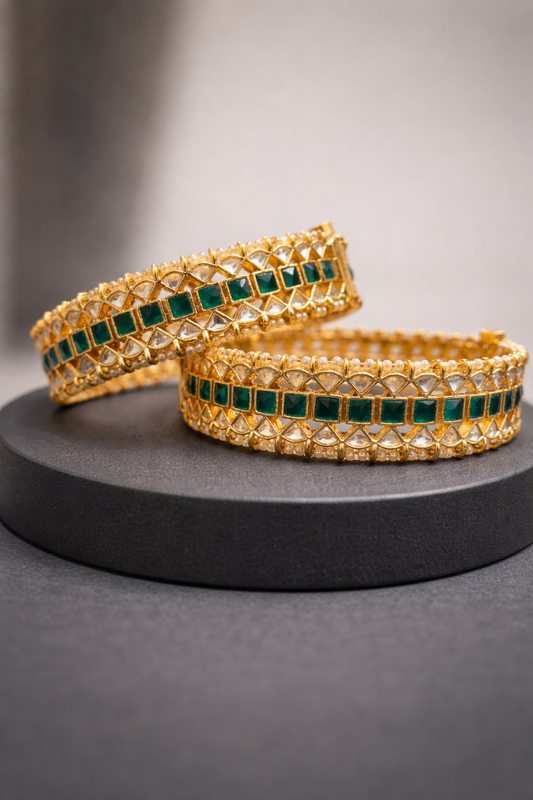 Jadav Kundan Heritage Bangles(Set of 2)