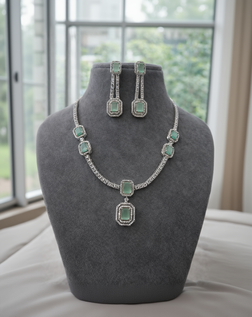 American Diamond Meant Necklace Set-G352000