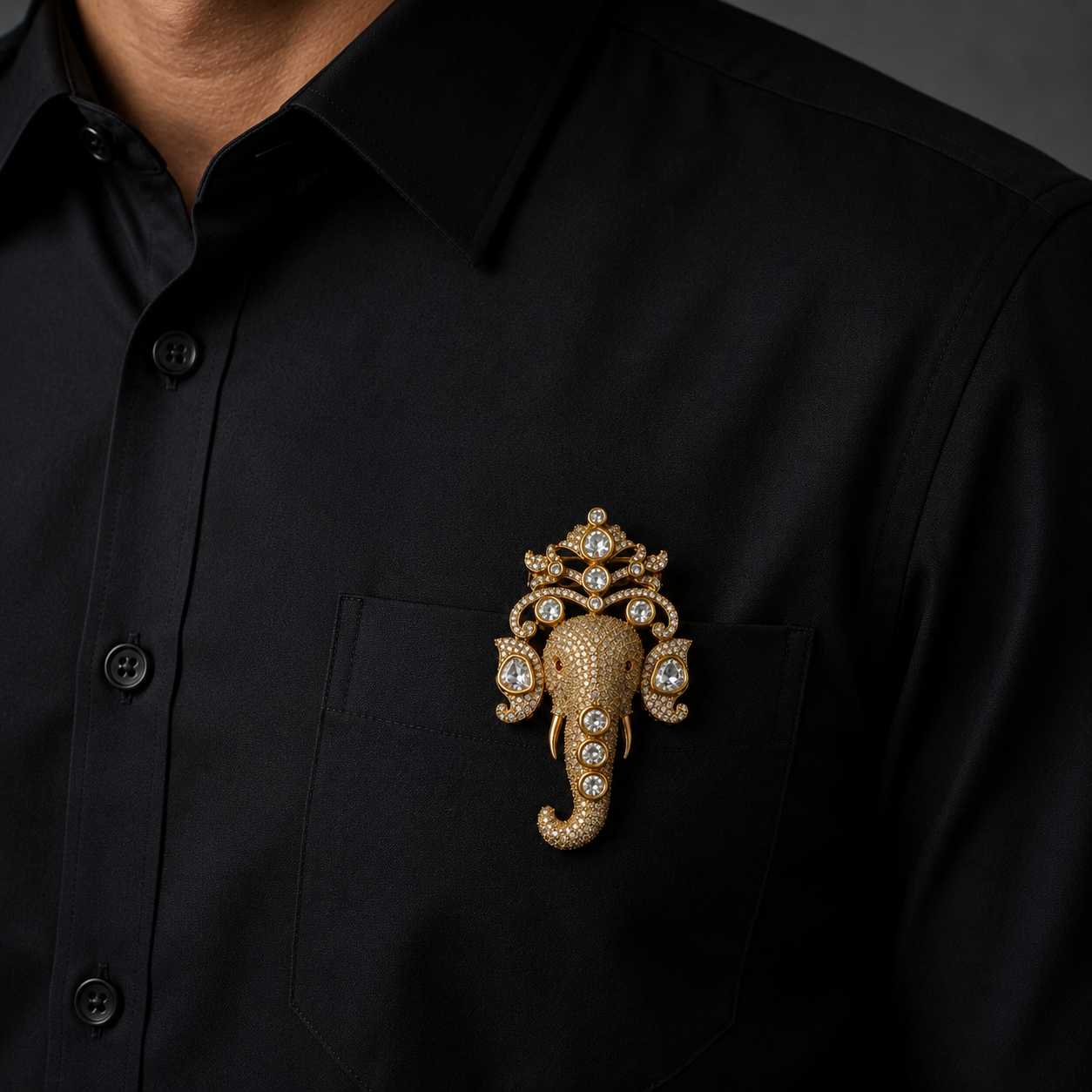 Unisex Gajmukut Brooch-G661900