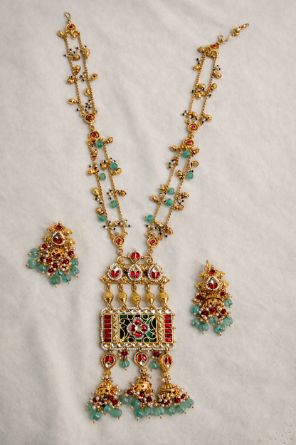 Heritage Real Jadatar Long Necklace Set