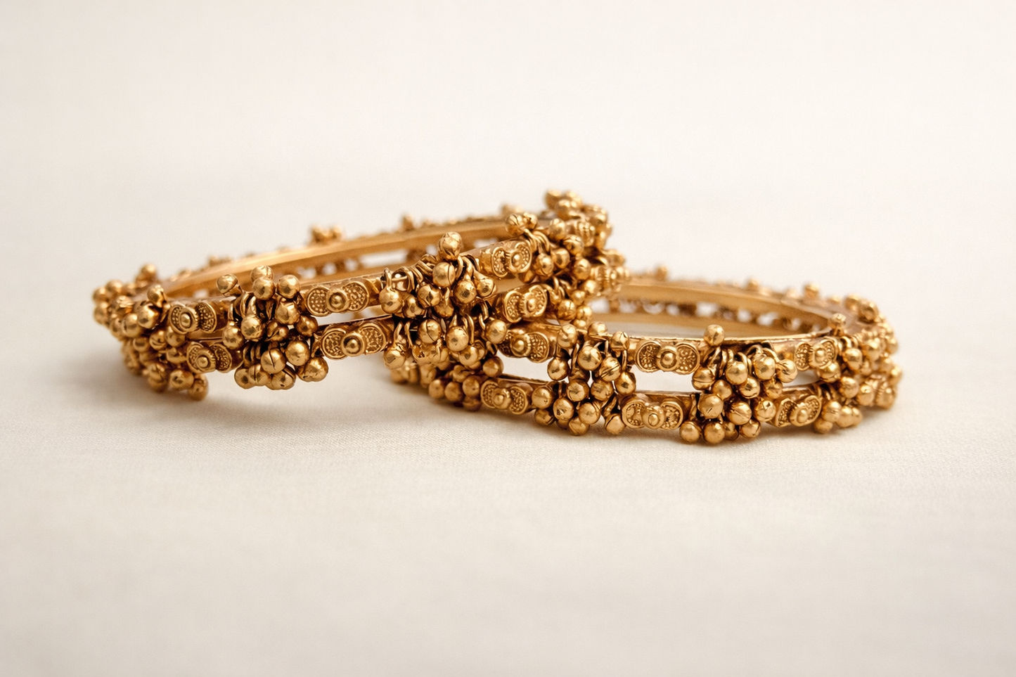 Gold Plated Ghoongharu Bangles(Set of 4)