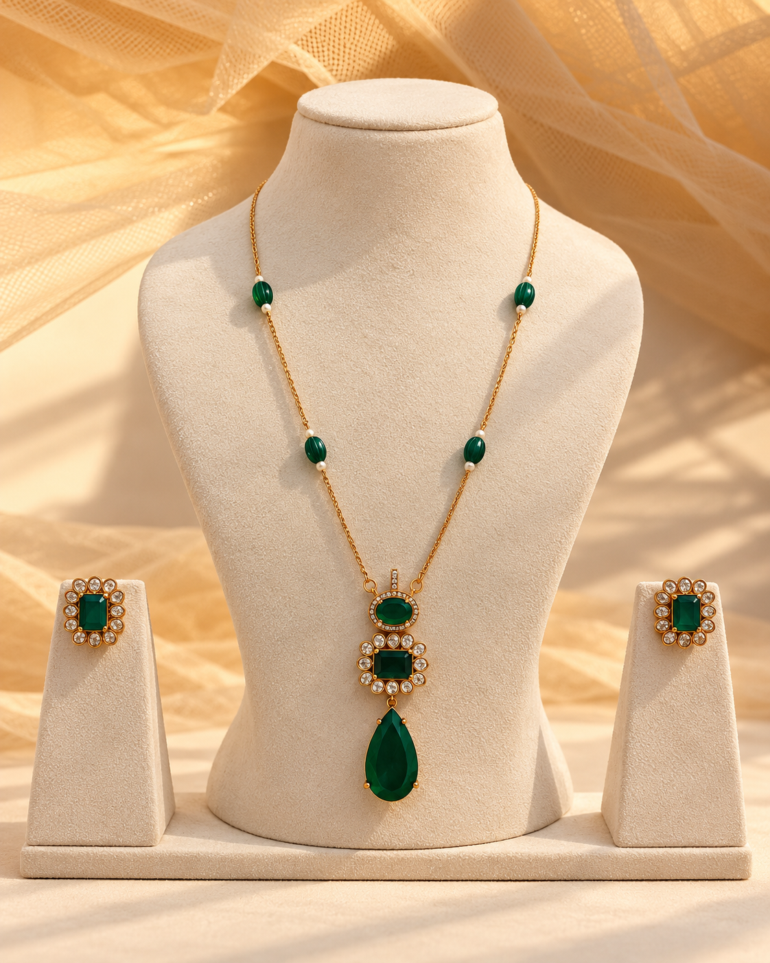 Emrald Green Pendant Set-PS2304