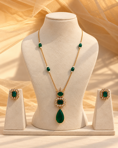 Emrald Green Pendant Set-PS2304