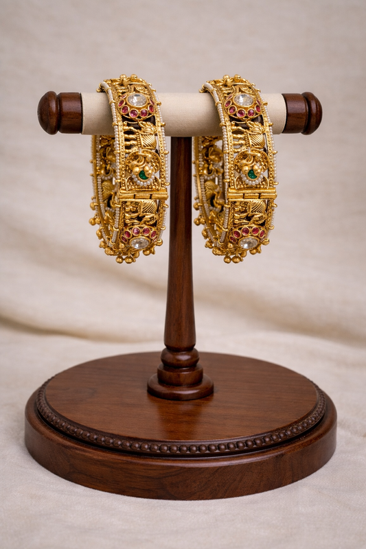 Elephant Meenakari Heritage Bangle(Set of 2)