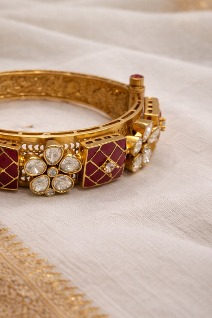 Mossonite Ruby Bangles kada Bracelet