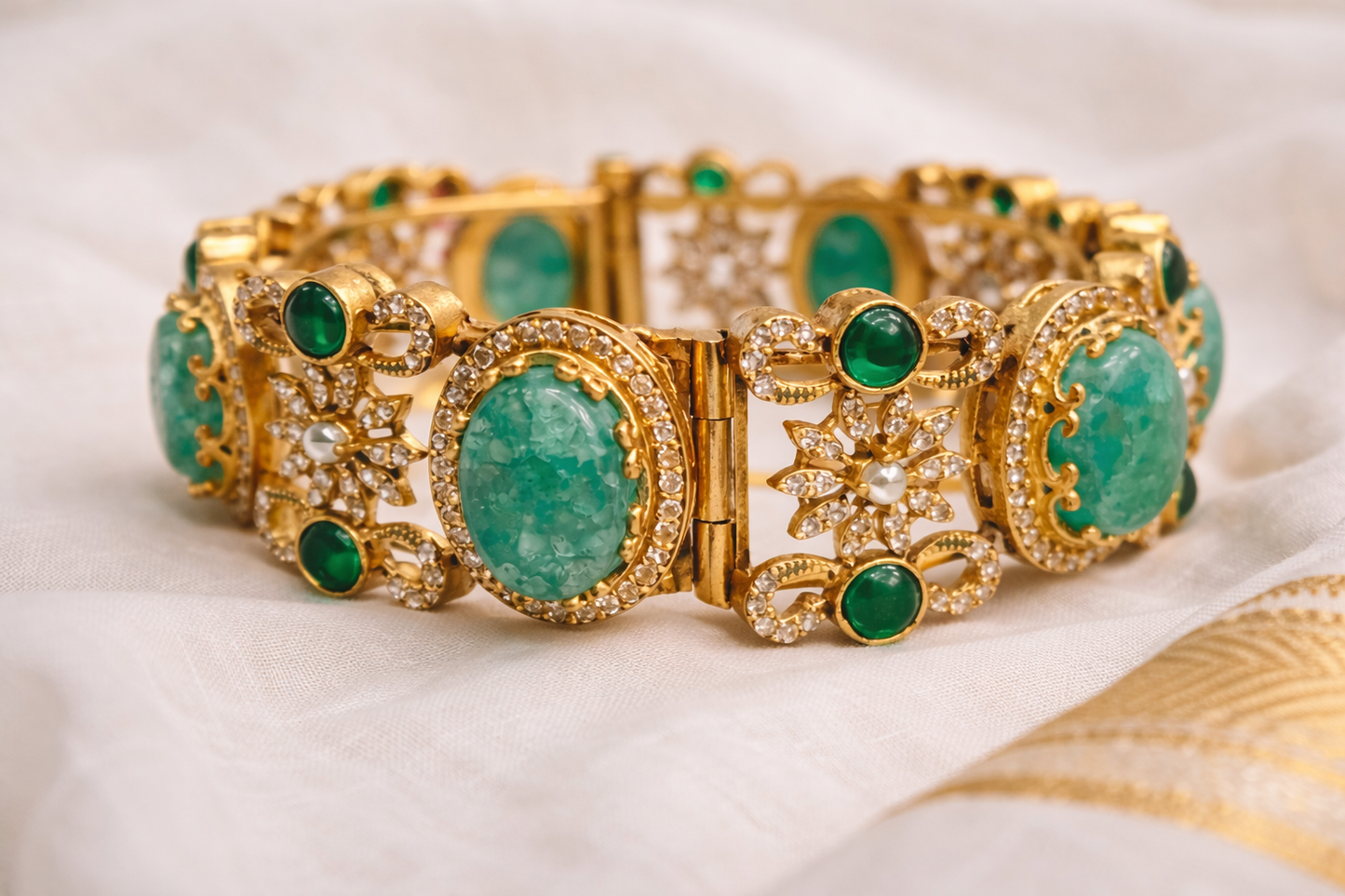 Sabyasachi Inspired Floral Motif Bracelet Kada