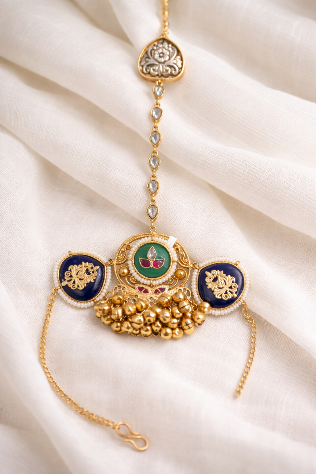 Gold Plated Kundan & Fusion Hath Harness-G351800