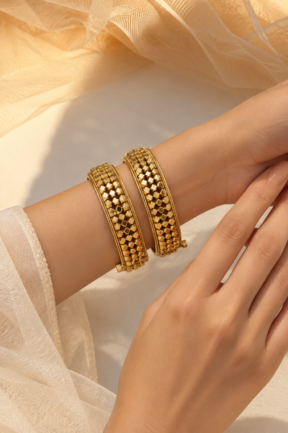 Gold plated Chandan Bangles(Set of 2)-