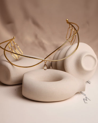 Gold plated Hair Accessories Reverse Headband-G75600